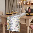 thumbnail image 2 of Table Runners 70 Inches Long Dress Scarves, Watercolor Floral Farmhouse Coffee/Dining/Kitchen Table Decor, Holiday Table Runner, Spring Daisy Sunflowers Wisteria Hummingbird 13x70 Inch, 2 of 9