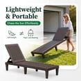 thumbnail image 3 of Homall 2 Pieces Patio Lounge Chair Outdoor Adjustable Chaise Lounge Chair, Dark Brown, 3 of 7