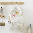 thumbnail image 1 of Backpack 1Pc Embroidered Thread Large Capacity Backpack Fashion Backpack For Women Men TrendyKawaii Shoulder Backpack Large Travel Bag Crossbody Daypack Rucksack Purse White, 1 of 8