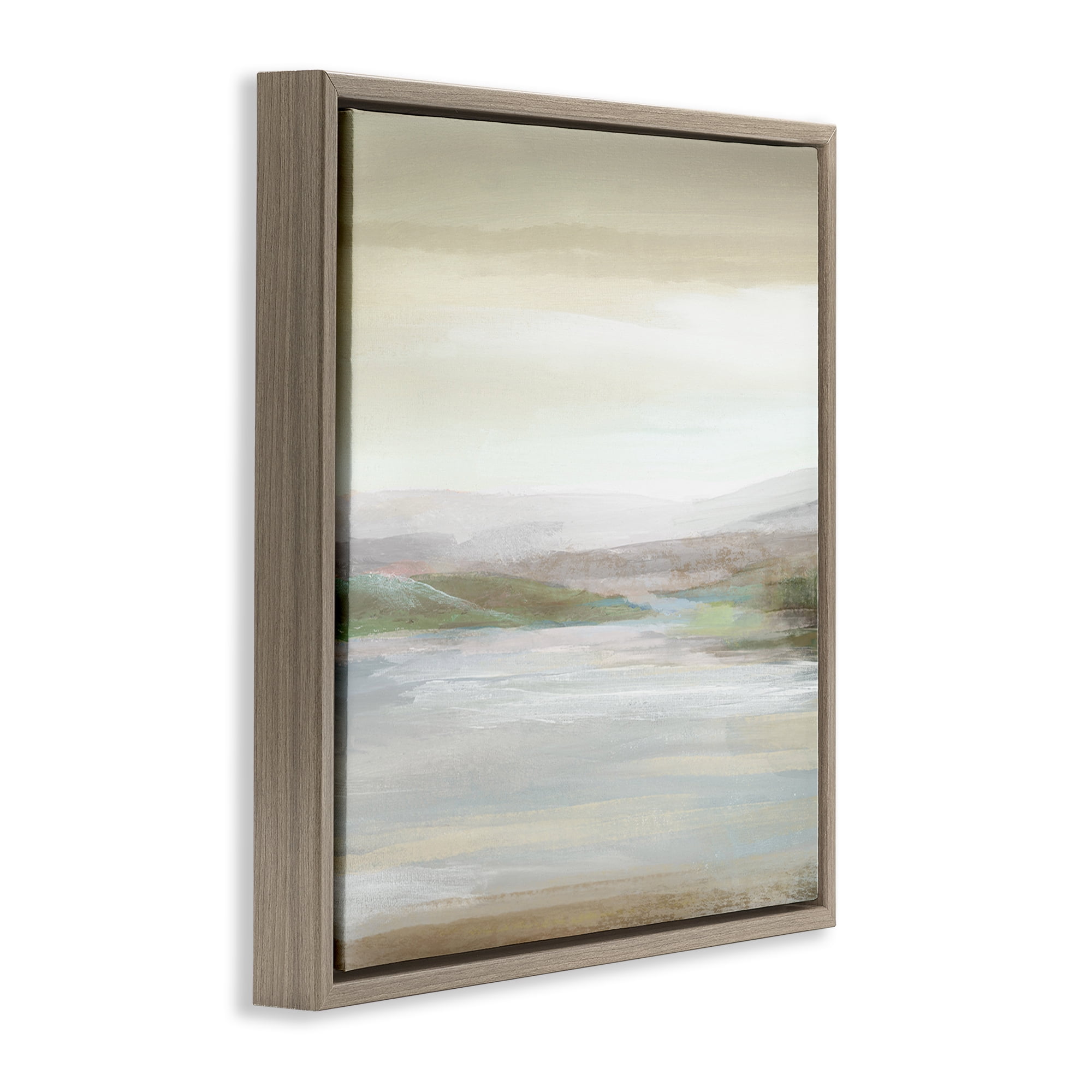 Stupell Industries Calm Atmospheric Landscape Landscape Painting Brown Floater Framed Canvas Art Print Wall Art, 25 x 25