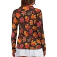 thumbnail image 3 of Yuyamidu Maple Leaves Women's Golf Shirt Fall Long Sleeve 1/4 Zip Athletic Tennis Shirts Stylish Christmas Workout Shirts for Women Size XS, 3 of 8