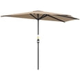 thumbnail image 1 of Outsunny Parasol Demi-Parasol de Patio 9,8 Pi Pare-Soleil, Manivelle, Café, 1 of 10