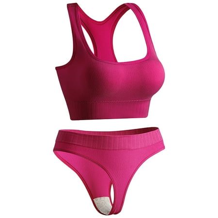 

Tshirt Bras for Women Gather Beauty Vest Yoga Thong Set Everyday Bra Red XL