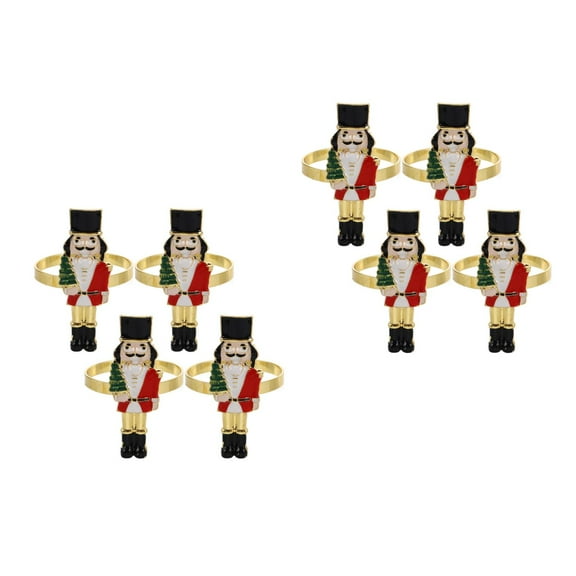 8 Pcs Nutcracker Napkin Rings Christmas Napkin Holders Napkin Buckles Banquet Dinner Napkin Rings