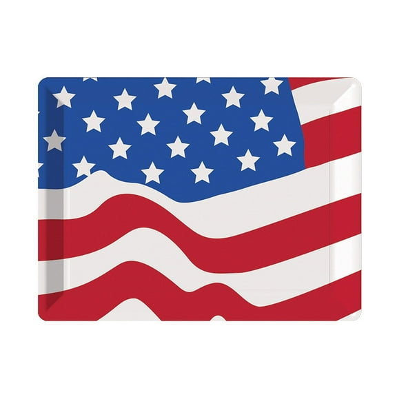 Creative Converting Flag 10" X 14" Plastic Serving Tray