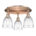 thumbnail image 2 of Innovations Lighting  Athens - 3 Light 18" Flush Mount Clear/Antique Copper, 2 of 5
