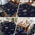 thumbnail image 6 of 8x10 Area Rugs Navy Blue Coastal Non-Skid Rubber Backing Large Rectangle Rugs - Living Room Bedroom Home Office, Nautical Summer Beach Sea Turtle Starfish Indoor Floor Mat Carpets Washable Rug, 6 of 9