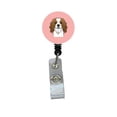thumbnail image 1 of Checkerboard Pink Cavalier Spaniel Retractable Badge Reel, 1 of 1