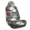 thumbnail image 1 of Wukai Skulls Roses Full Set Car Seat Covers with Soft Padding Universal Auto Front Seats Protector and Cushion Mat, 1 of 5