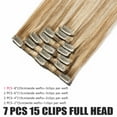 thumbnail image 4 of Benehair Clip In 100% Real Remy Human Hair Extensions Full Head Soft Straight Women Highlight Balayage Blonde Hair 7 Pcs, 4 of 10