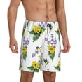 thumbnail image 2 of Xecao Lavender Flowers Print Men's Sleepwear Shorts Pajama Bottom Lounge Short nightwear with Convenient Pockets for Relaxed Home Wear-XX-Large, 2 of 6
