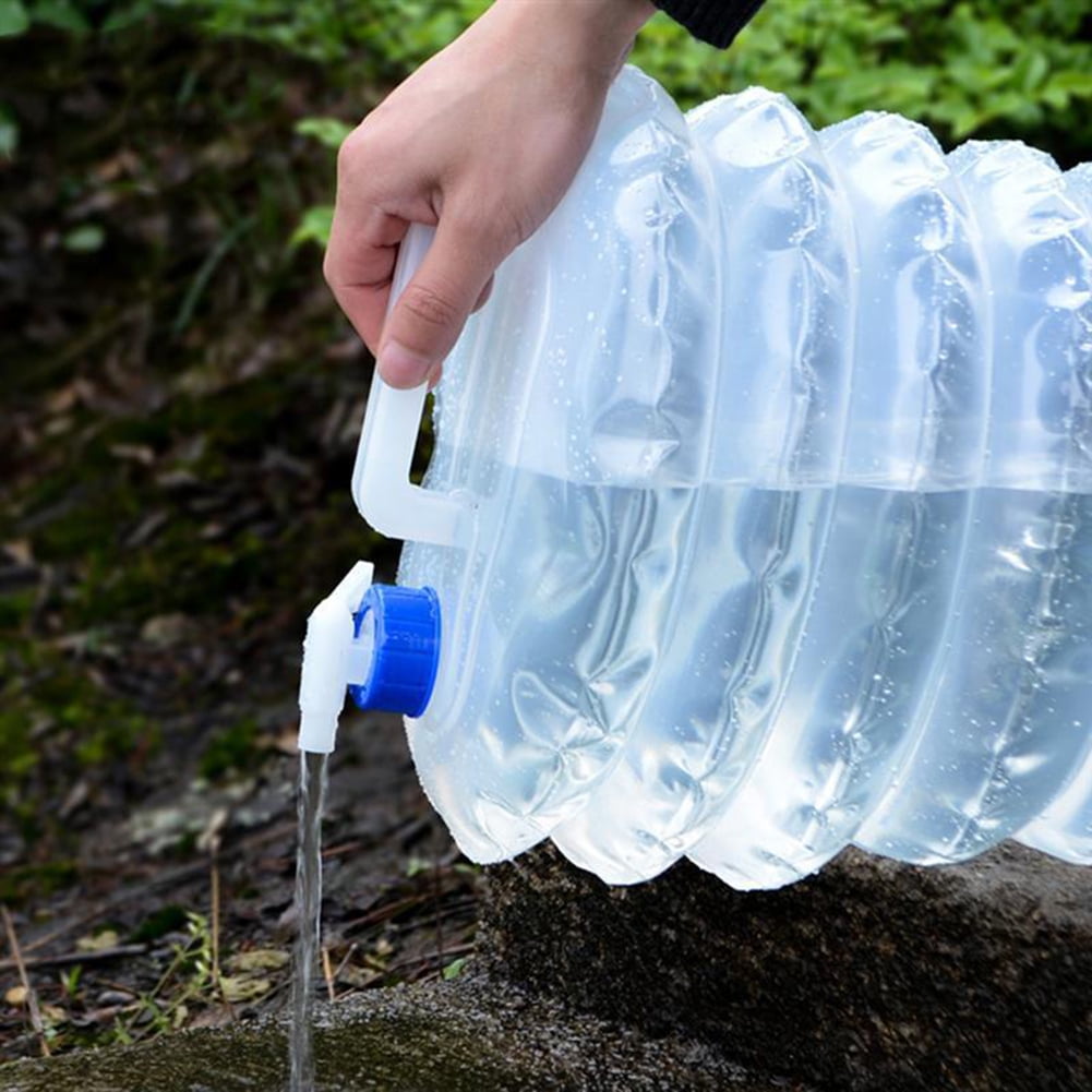 Générique Sac d'eau Pliable, 5L/10L Réservoirs d'eau De Camping Et Randonnée, Bidon À Eau Pliable avec Robinet, Conteneur d'eau Poche d'eau Flexible pour Camping Voyage Randonnée Pique-Nique Barbecue