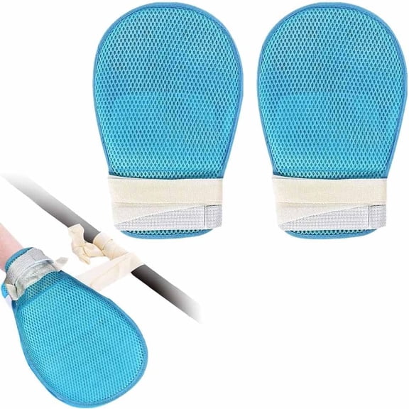 Lanola Anti Scratch Mitts For Elderly Patients 2 Pack, Breathable Dementia Restraint Gloves, Care Restraint Mittens