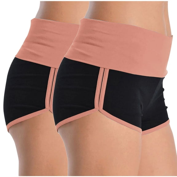 2 Pack Women's Cotton Dance Yoga Sports Short Summer Running Athletic Pant Waistband Loose Shorts for Women