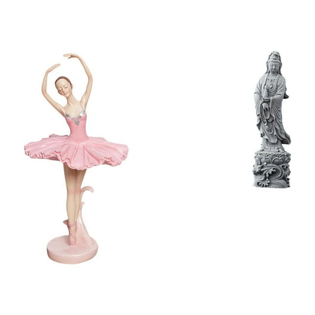 Estatua de la bailarina,Estatua de niña de ballet Escultura de niña de resina Artesanía,Estatua de Guan Yin,Estatua de Guan Yin para decoración del hogar.,Escultura de