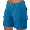 Gswybco Summer Cargo Shorts for Women High Waist Stretch Pants Multiple Pockets Wide-Leg Shorts