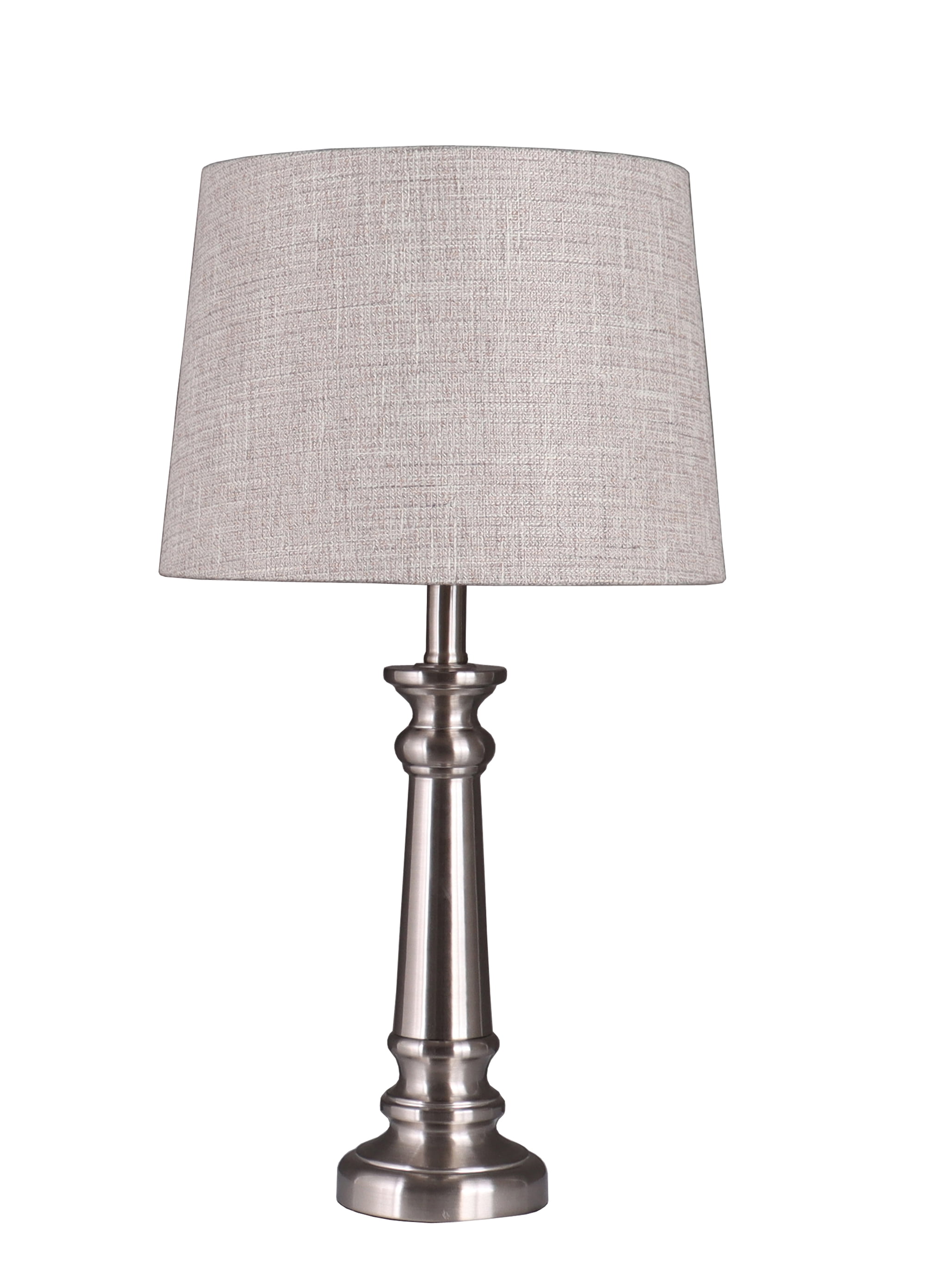 Simplee Adesso 18.5" Height Metal Material Brushed Nickel Finish Table Lamp Base, Transitional Design, Office and Dorm