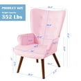 thumbnail image 6 of TrumanPick Accent Chair Modern Boucle Comfy Armchair Wingback Vanity Chair with Tall Back for Living Room, Pink, 6 of 6