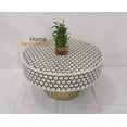 thumbnail image 4 of Handmade Bone Inlay Coffee Table: Targua Pattern Round Table, 4 of 4