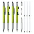 thumbnail image 1 of 4 piezas 6 en 1 herramienta multifuncional bolígrafo regalos para hombres con bolígrafo, regla, destornillador, stylus, Verde, 1 of 5