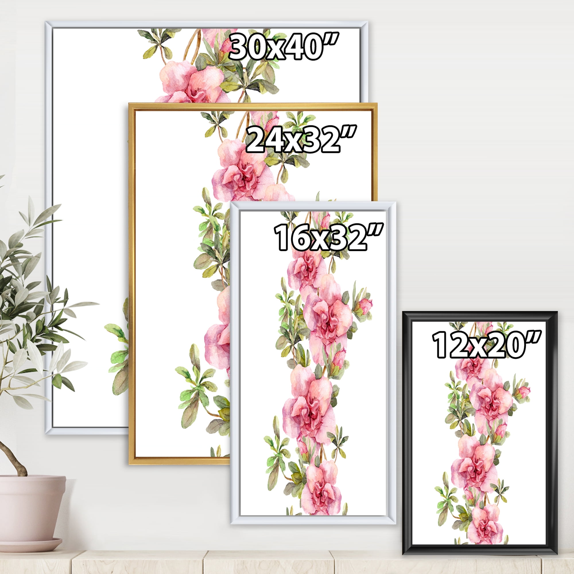 Designart 'Bouquet of Purple and Pink Flowers II' Farmhouse Framed Canvas Wall Art Print