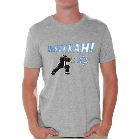 - Awkward Styles Hanukkah Tshirt for Men Happy Hanukkah Shirts Men's Chanukah T Shirt Ugly Hanukkah Shirt Jewish Holiday Gifts for Him Funny Chanukah Menorah T-Shirt Gifts for Jewish Men Holiday Tshirt