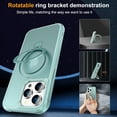 thumbnail image 5 of Magnetic for iPhone 14 Pro Case with Stand [Military Grade Drop Tested][Compatible with Magnet] Ring Translucent Slim Hard Back Soft Edge, Green, 5 of 13