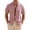 #469-Pink, variant on Cotton Linen Hidden Button Down Shirt Men Casual Short Sleeve Banded Collar Shirts Slim Fit Summer Beach Vacation Top