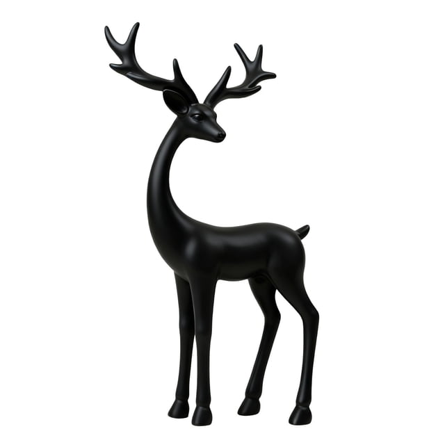 Estatua de Ciervo de Imitación de Metal Estilo Europeo Fwt251110002 | Escultura de Ciervo para Exteriores con Acabado Antiguo y Resistente a La Intemperie | Decoración Rústica para Entrada de Jardín