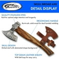 thumbnail image 3 of SZCO 15.5 Inch Skull Axe Stainless Steel Head Wood Handle with Etched Design and Leather Sheath Outdoor Camping Utility Tool, 3 of 5