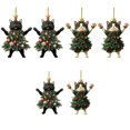 thumbnail image 2 of Injueey Adorno de gato a la moda, 2 piezas, para decoración de árbol de Navidad, decoraciones para árboles de Navidad Kits de decoración para fiestas 2 piezas B, 2 of 6
