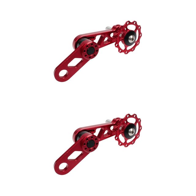 Wosthever Convertidor de tensor de de bicicleta, cadenas de aleación de aluminio, extractor estabilizador, cremallera de ciclo, polea de guía Rojo 2Conjunto