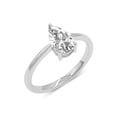 thumbnail image 3 of 1 Carat - Pear Cut Lab Grown Basket Regular Shank Setting Solitaire Diamond Engagement Ring in 14K White Gold(Ring Size: 4.5), 3 of 5