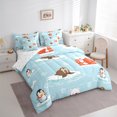 thumbnail image 4 of Homewish Kawaii Polar Bear Twin Bedding Sets 7-Piece for Teen, Cute Winter Penguin Bedding Comforter Set, Cartoon Wildlife Reversible Sheet Sets, Luxury Bedroom Decor, 4 of 8