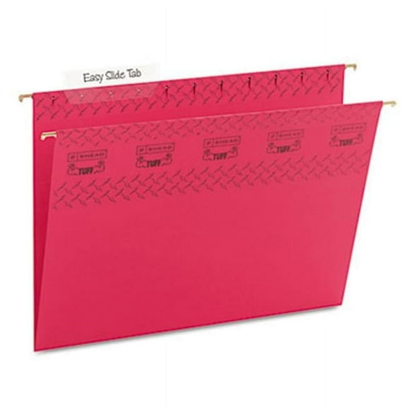 Tuff Hanging Folder w/Easy Slide Tab- Letter- Red- 18/Pack