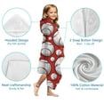 thumbnail image 7 of Red Baseballs Pattern Hooded Bath Towel，60"x35" for Ages 3 To 12 Kids, Quick Dry Lightweight Soft Microfiber Hood Beach Towel Cover Up for Kids, 7 of 7