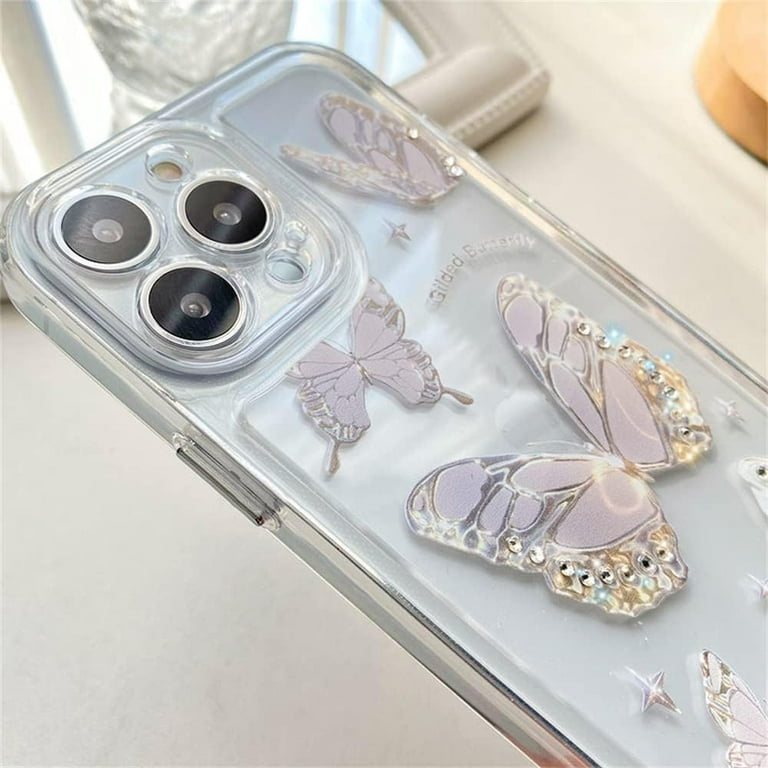 NITITOP Coque Pour IPhone 16 Pro Mignon Miroir Noeud Papillon Et Amour Coeur Motif Pour Femmes Filles Ruban Conception Antichoc Brillant Couverture - Rose Noeud