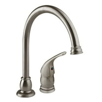 Dura Faucet Gooseneck Kitchen Faucet with Matching Side Sprayer for RVs- Brushed Satin Nickel
