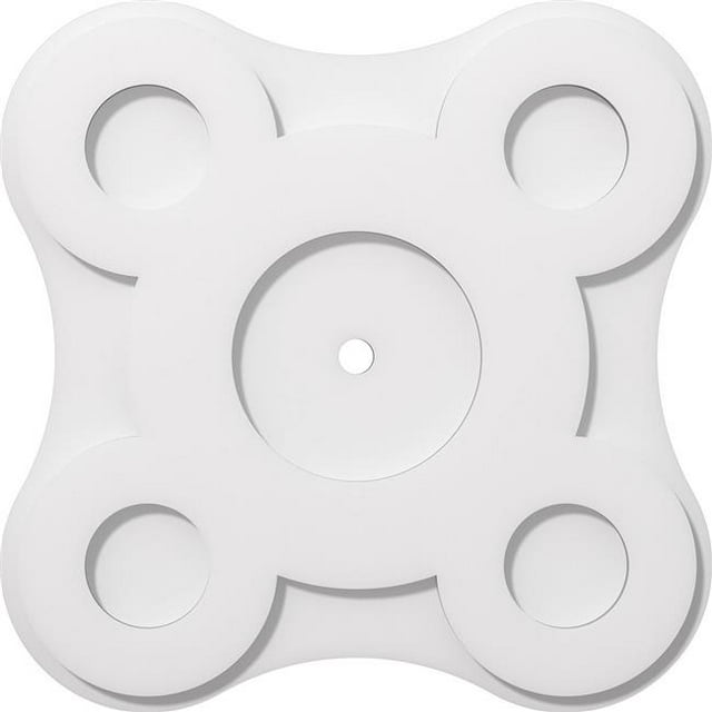 Ekena Millwork CMP20LA-01000 20 in. OD x 1 in. ID Square Luna Architectural Grade PVC Contemporary Ceiling Medallion