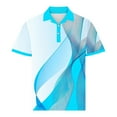 thumbnail image 4 of Alkepwun T-Shirts for Man Geometric Print Short Sleeve Collared 3-Button Collar Formal Shirt Lightweight Comfortable Breathable Golf Tops, 4 of 5