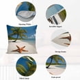 thumbnail image 6 of Throw Pillow Covers 20x20 Inch Set of 2 Palm Tree Starfish Decorative Pillow Covers Ocean Beach Cushion Cover Pillowcase for Sofa Couch Bed Home Decor, 6 of 9