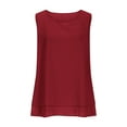 thumbnail image 3 of AherBiu Summer Tank Tops for Women Chiffon Flowy Camisole Tops Crewneck Layered Sleeveless Shirts Blouse, 3 of 7