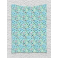 thumbnail image 1 of Exotic Tapestry, Funny Monkeys and Toucans Colorful Leaves Fruits Flowers Pattern, Wall Hanging for Bedroom Living Room Dorm Decor, 40W X 60L Inches, Pale Sky Blue Multicolor, by Ambesonne, 1 of 2