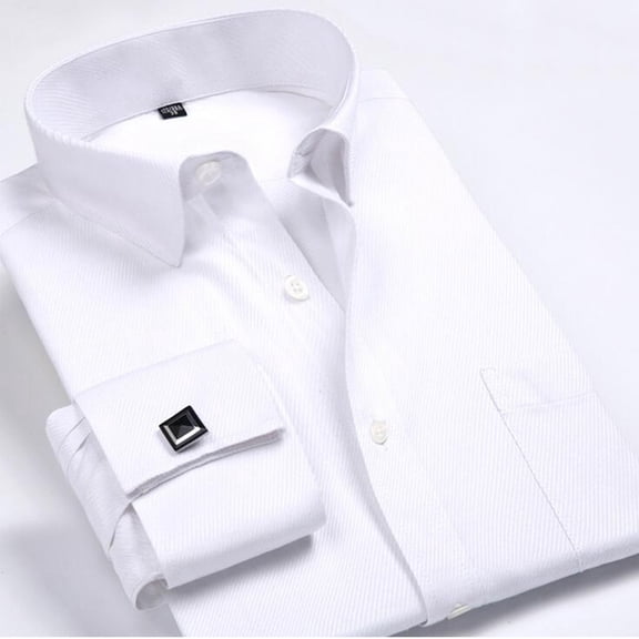 TANSILING Men's Slim Fit Dress Shirt French Cuff Long Sleeve Button Down Business Formal