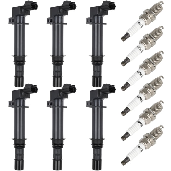 cciyu 6 ignition coils wilth 6 iridium Spark Plugs,for Mitsubishi Raider 4.7L 2006-2007,for Raider 3.7L 2006-2009,for Jeep Liberty 3.7L 2002-2008,for Cherokee 5.7L 2007 UF399 UF297 UF270
