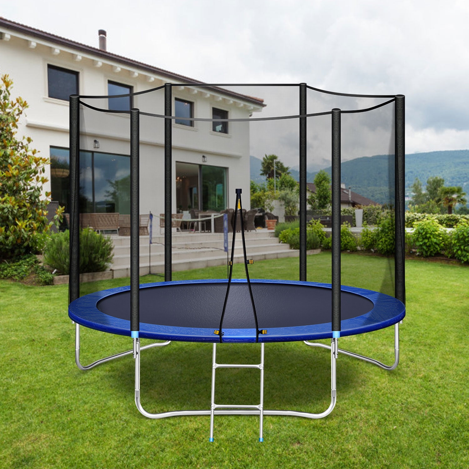 Trampoline for kids 2in1 Large Pool Playpen Safety Net Spring Cover Zipped Doors 