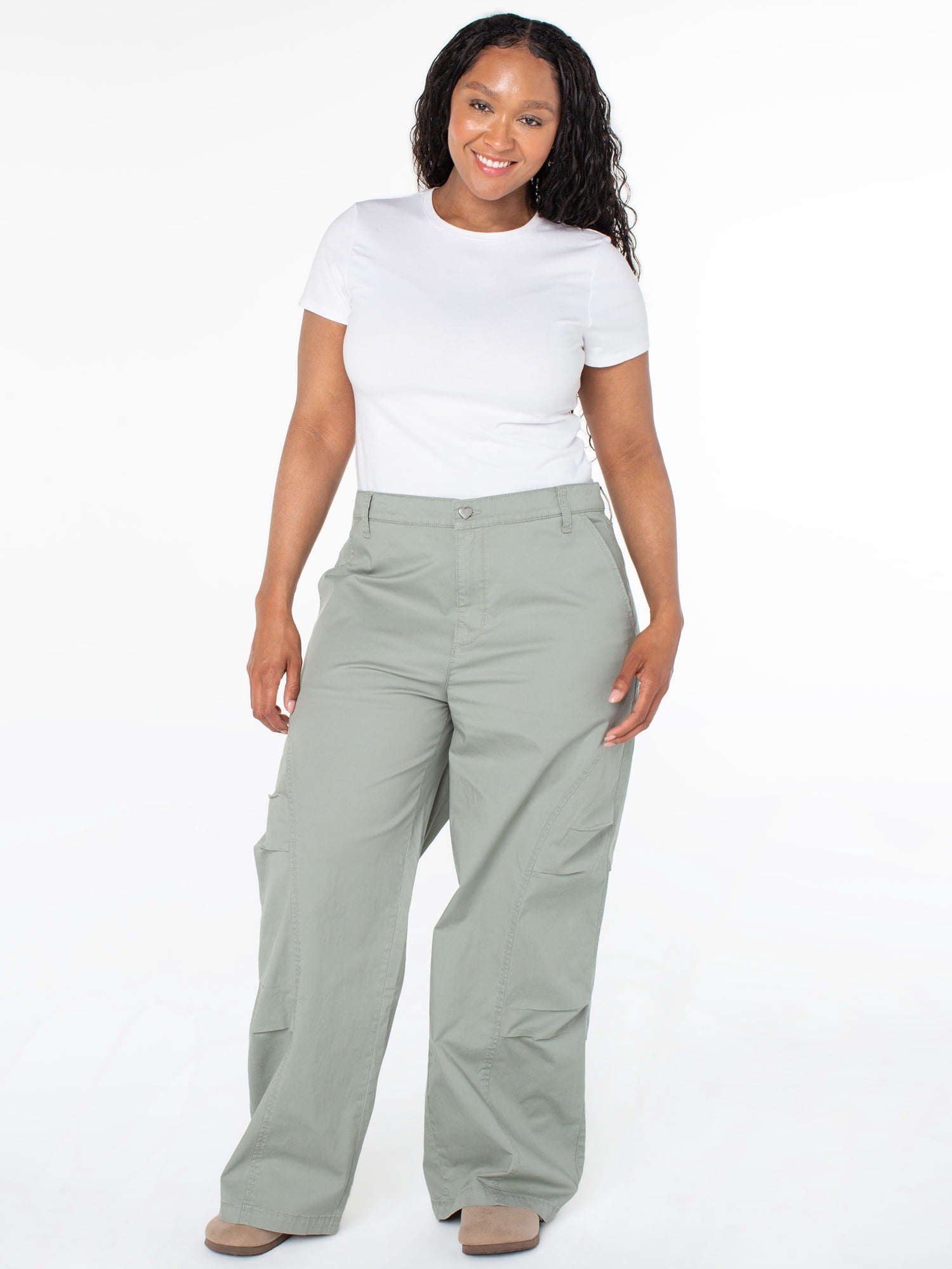 Celebrity Pink Women's and Women's Plus Wide Leg Cargo Pants, Sizes XS-4X
