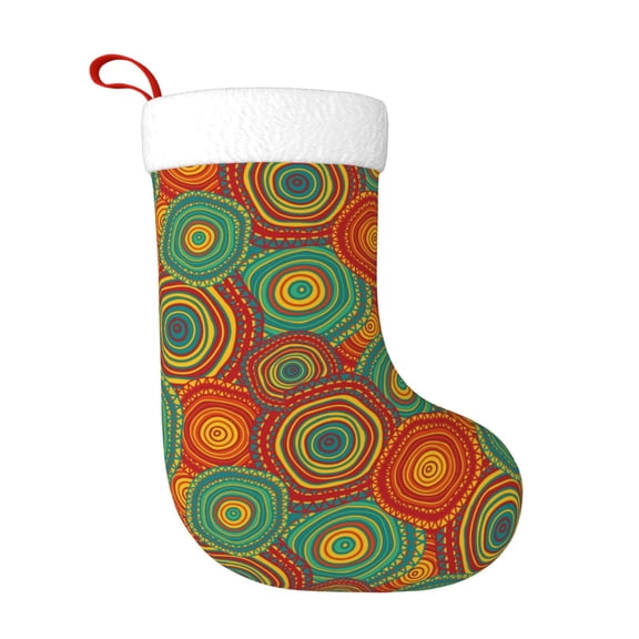 Honeii Abstract Pattern for Christmas Stocking,Large Xmas Stocking,Holiday and Family Stocking for Fireplace Christmas Holiday Party Decoration