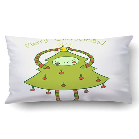 Design A Cushions ARTJIA Xmas Cute Christmas Tree Adorned With A Star Cute Holiday Design Pillow Case Cushion Cover Case Throw Pillow Case 20x30 inches ()