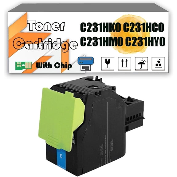 C231HK0 C231HC0 C231HM0 C231HY0 Toner Cartridge, Compatible for Lexmark MC2325 MC2425 MC2535 MC2640 Printers【High Print Volume with Chip】